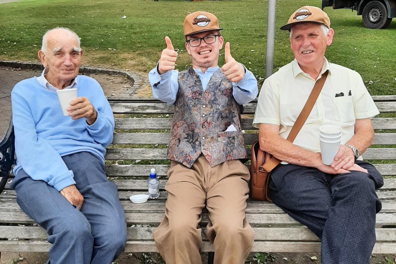 Aidan Foy with his late father-in-law and son