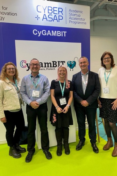 The team at the CyGamBIT stall 