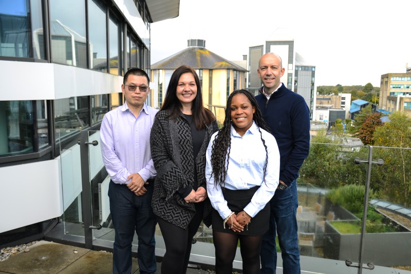 ESET Studentship recipient Lorraine Che with lecturer and members of the ESET team