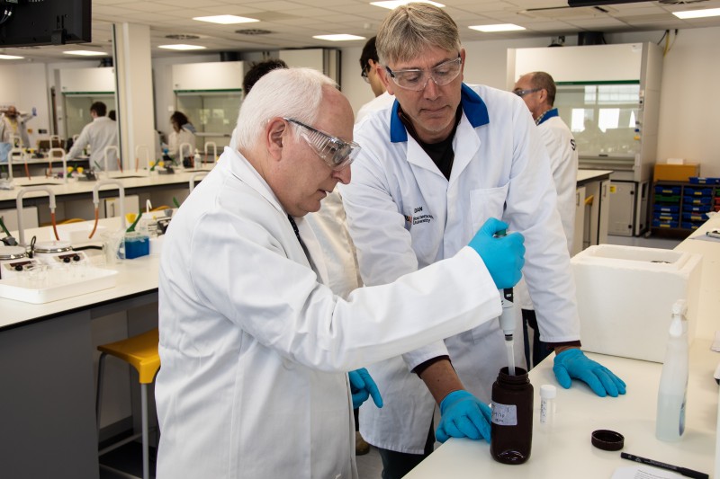 Neil Duncan-Jordan MP testing water in the BU labs