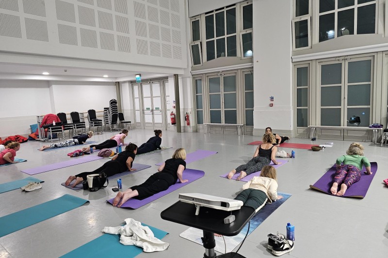 Attendees took part in yoga exercises as part of the Take a Meno-pause event